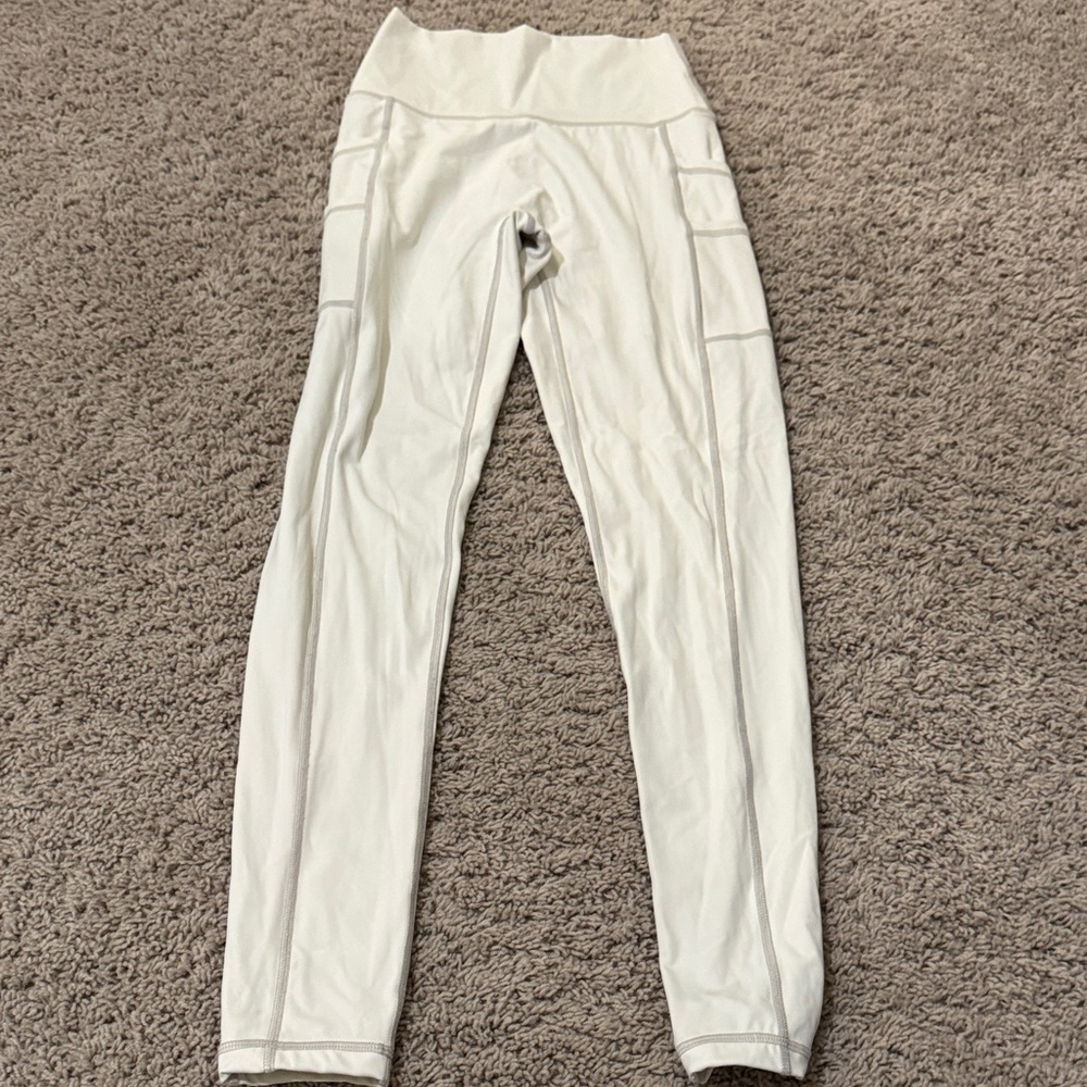 Aerie Women's White High-Waisted Leggings with pockets